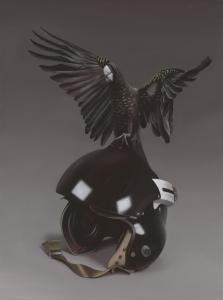 LEACH Sam 1973,Black Cockatoo with Helmet,2019,Leonard Joel AU 2023-10-24