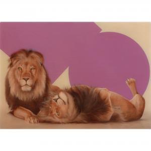 LEACH Sam 1973,Two Lions,Leonard Joel AU 2024-03-19