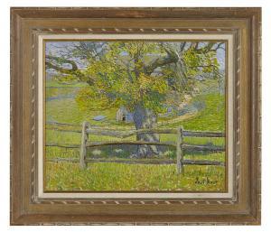 LEAL Mack 1892-1962,Landscape with Fence and a Barn in the Distance,New Orleans Auction 2020-09-26