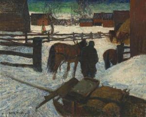 LEAL Mack 1892-1962,Untitled (Winter Farm Scene),Santa Fe Art Auction US 2021-05-29