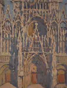 LEAN Maurice 1900-1900,Façade de la cathédrale ,XXe,Gautier-Goxe-Belaisch, Enghien Hotel des ventes 2018-10-28