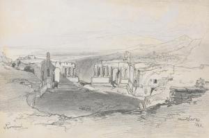 LEAR Edward 1812-1888,THE AMPHITHEATRE, TAORMINA, SICILY,Sotheby's GB 2013-07-03