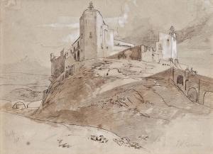 LEAR Edward 1812-1888,The castle at Melfi, Italy,Christie's GB 2013-05-14