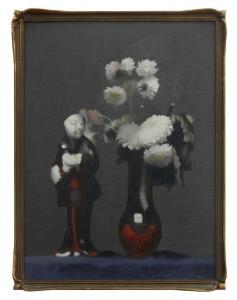 LEASON Percival Alexander,Still life with chrysanthemums and Oriental figure,Leonard Joel 2020-08-25
