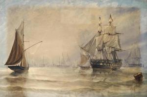 LEATHAM William J 1840-1850,Spithead sunrise, arrival of invalids from India,Christie's 2014-03-18