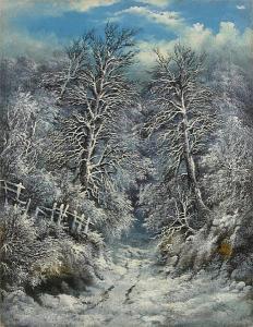 LEAVER Charles 1824-1888,A snow covered forest,1876,Bonhams GB 2009-01-11