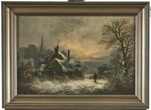LEAVER Charles 1824-1888,A Winter Scene,Mellors & Kirk GB 2021-08-10