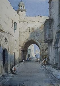 LEAVER Noel Harry 1889-1951,Street in Jerusalem,Charterhouse GB 2024-04-05