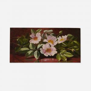 LEAVITT Edward Chalmers 1842-1904,Pink Wild Roses,1900,Toomey & Co. Auctioneers US 2023-10-10