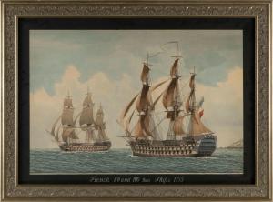 LEAVITT John Faunce 1905-1974,“French 80 and 100 Gun Ships, 1815\”,Eldred's US 2023-01-26
