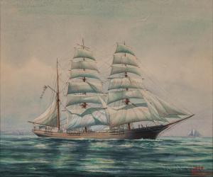 LEAVITT John Faunce 1905-1974,Portrait of a Three-masted Vessel,Skinner US 2019-11-05