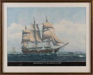 LEAVITT John Faunce 1905-1974,"Ship \‘Kutusoff' of New Bedford,1841,Eldred's US 2022-08-05