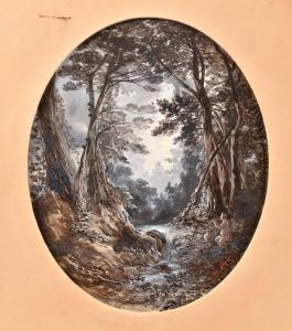 LEBAS Hippolyte 1782-1867,Faune musicien au clair de lune,1833,Osenat FR 2022-06-19