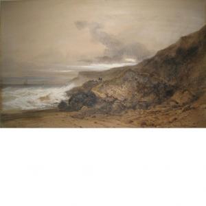 LEBAS Hippolyte Gabriel 1812-1880,Stormy Day Along the Coast,William Doyle US 2011-03-09