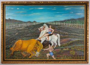 LEBDUSKA Lawrence H,folk art equestrian circus performer and bull figh,Ripley Auctions 2024-02-10