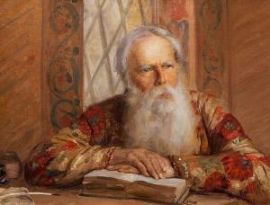 LEBEDEV Klavdii Vasil'evich 1852-1916,Pondering,1900-1910,Sovcom RU 2022-06-07