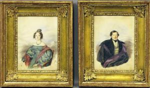 LEBERECHT EGGINK JOHANN 1787-1867,Elegante Damen mit Schmuck und eleganter H,1836,Reiner Dannenberg 2021-03-25