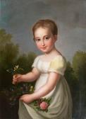 LEBERECHT POCHMANN Traugott 1762-1830,Portrait of a Girl with Flowers in her Dress,Stahl 2016-04-23