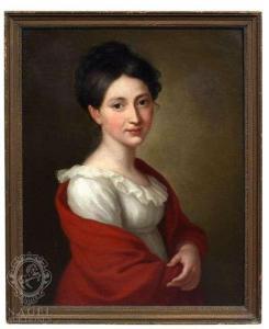 LEBERECHT POCHMANN Traugott 1762-1830,Portrait of a Young Lady in a White Dress,Nagel DE 2008-12-03