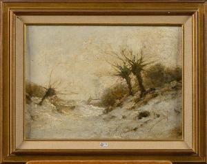 LEBON Leon G 1846,Chemin creux sous la neige,1895,VanDerKindere BE 2017-04-25