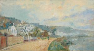 LEBOURG Albert 1849-1928,Le Printemps à la Bouille, le matin, effet d'arbre,Christie's GB 2014-02-05