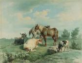LEBRET Frans 1820-1909,Cattle in a sunlit Meadow,Christie's GB 1999-11-10