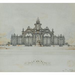 LEBRET Paul Joseph 1875,DESIGN FOR AN ELABORATE GATEWAY IN A PARK SETTING,Sotheby's GB 2006-07-13