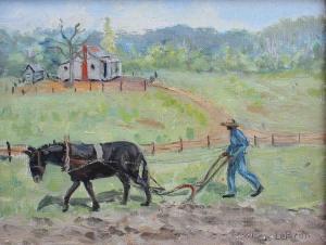 LEBRON Warree Carmichael 1910-1988,African American Plowing a Southern Field,Burchard US 2018-02-25