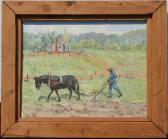 LEBRON Warree Carmichael 1910-1988,Ploughing Scene,Burchard US 2009-12-12