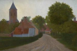 LEBRUN Emile Jules Paul 1864-1933,Vue du village de Knokke,1893,Horta BE 2012-05-14