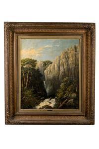 LEBRUN Louis Joseph 1844-1900,Paesaggio montano con cascata,Dams Casa d'Aste IT 2021-02-21