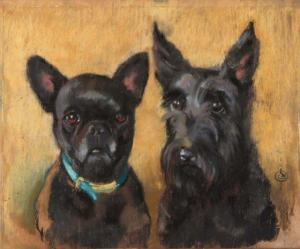 LECHAT Charles 1898-1976,Study of two dogs,Mallams GB 2012-02-16