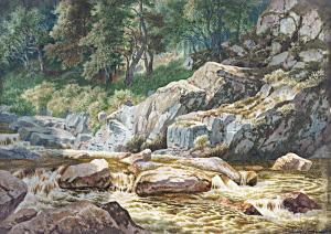 LECHNER Ferdinand 1855,Rocky landscape with a stream,1876,Nagyhazi galeria HU 2018-05-28
