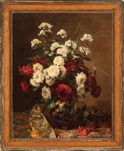 LECLAIRE Victor 1830-1885,Still Life with Flowers,Neal Auction Company US 2021-02-06