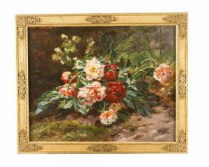 LECLAIRE Victor 1830-1885,still life with spring roses,Deutsch AT 2020-07-14
