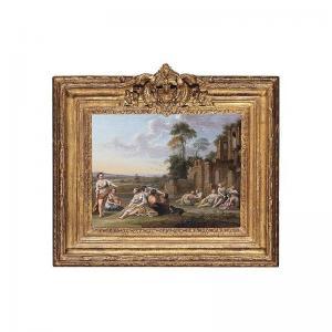 LECLERC DES GOBELINS Sebastien Jacques 1734-1785,landscape with bathing nymphs,Sotheby's 2001-12-13