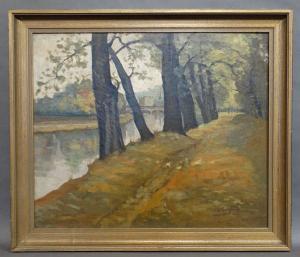 LECLERCQ Ed,Chemin en bord de rivière,1918,Legros BE 2018-04-27