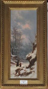 LECOINTE Charles Joseph 1824-1886,Promeneurs dans la neige,1878,Rossini FR 2023-01-17