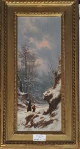 LECOINTE Charles Joseph 1824-1886,Promeneurs dans la neige,1878,Rossini FR 2022-02-28