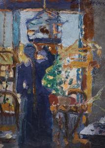LECOMTE Emile 1866-1938,Interior with Chinese woman and birdcages,Gorringes GB 2021-09-28