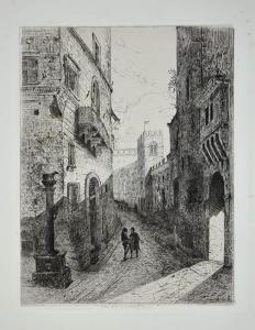 LECONTE DE ROUJOU Louis Auguste G 1819-1902,Une Rue à Sienne,1863,Bertolami Fine Arts IT 2021-04-29