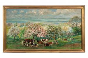 LECOURT Raymond Louis 1882-1946,Vaches sous les pommiers en fleurs,Aguttes FR 2023-09-19
