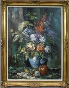 LEDERER Otmar 1926,Herbstblumenstrauß in Vase,Reiner Dannenberg DE 2017-03-10