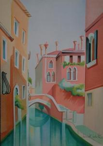 LEDERLE Fritz 1901-1975,Petit canal à Venise,Sadde FR 2018-01-11
