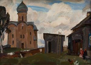 LEDNEV Valery 1940,Nereditsa Church, Novgorod,1974,Shapiro Auctions US 2019-01-26