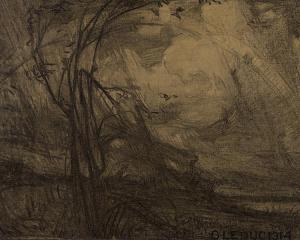 LEDUC Ozias 1864-1955,Paysage de tempête avec arc-en-ciel,1914,Heffel CA 2023-11-30