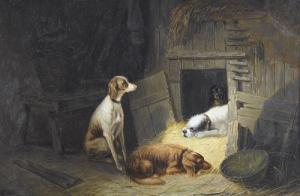 LEE Colin 1900-1900,Drei Hunde in Interieur.,1893,Dobiaschofsky CH 2008-05-21