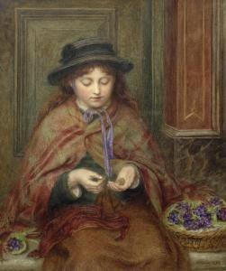 LEE David 1863-1889,The Violet Seller,1877,Bonhams GB 2016-04-05