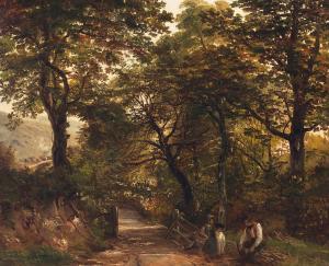 LEE Frederick Richard,Wood gatherer with his two children in a glade pur,Bonhams 2024-03-12