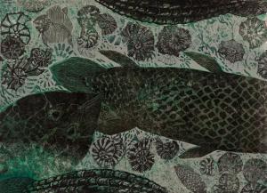 LEECH GWYNETH 1959,ABSTRACT FISH,McTear's GB 2012-09-18